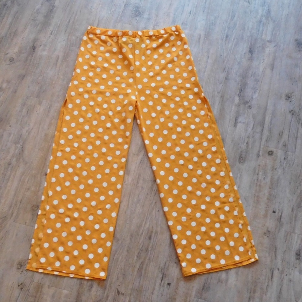 Orange polka dot pants